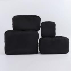 Keymay Customized Personalized Gifts Women Blank Nylon Cosmetic Bags Travel Toiletry Pouch Bag Makeup Case Bag