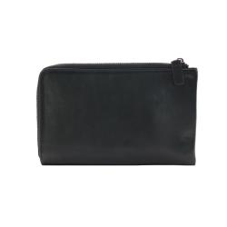 Black zip clutch bag for women cow leather zipper clutch bag card holder wallet