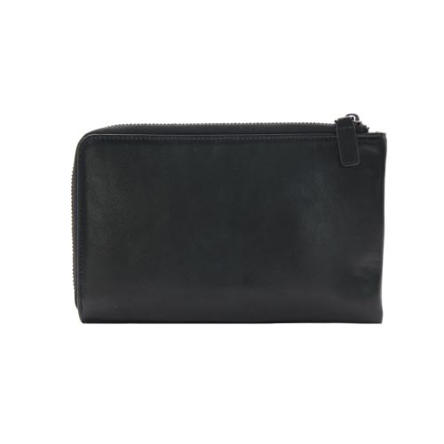 Black zip clutch bag for women cow leather zipper clutch bag card holder wallet