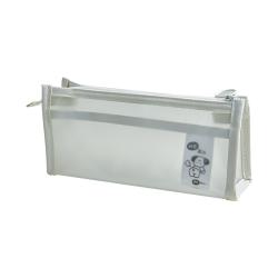 Gelory Custom Large Capacity Waterproof Stationery Bag Double-Layer Transparent Frosted Triangular Pencil Box