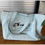 ZWY091 Puppy Embroidery Denim Women Tote Bag Outdoor Hundred Travel Work Shoulder Bag Daily Fashion Lightweight Organizer Bag