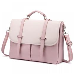 LOVEVOOK 15.6 inches Multi-Pocket Leather Laptop Tote Work Bags Ladies Shoulder Messenger Briefcases Purses Laptop Bag for Women
