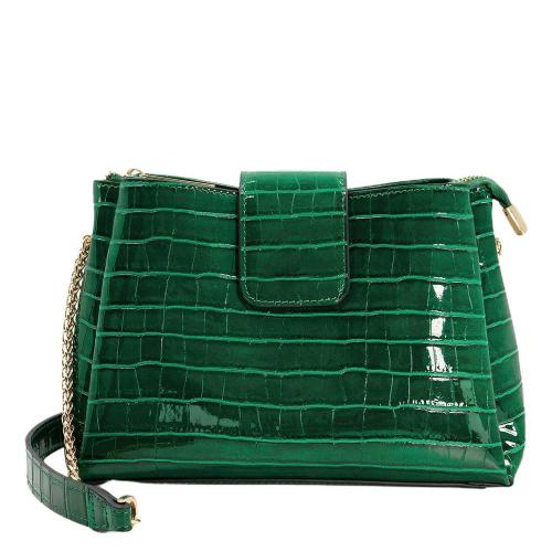 New Custom Fashion Styles Ladies Handbags Shoulder Bag Green Embossed Croc Texture Luxury Crossbody Bags Handbags For Women