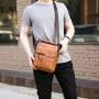 ZR534 Men Bag New Leather Briefcase Handbag backpack Single Shoulder Crossbody Bag PU Business Youth Vertical Boy Shoulder Bag