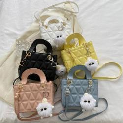 Korean fashion sweet handbag women shoulder bag female 2024 summer new embroidery line small square bag simple crossbody bag