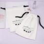 Custom Logo Printing Recycled Brush Canvas Dust Bag For Packaging Handbag Luxury Drawstring Canvas Shopping  Dust Pouch