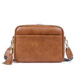 HOT sale vegan leather bags women handbags ladies luxury fashion shoulder bag cross-body bags with wide strap with tassel zipper