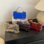 Summer bags metal chain shoulder bag purse bow shape transparent candy acrylic evening clutch bag handbag for ladies