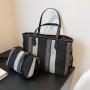 Custom Fashion Tote Hand Bag Larger Capacity Canvas Tote Bag With Zipper Outdoor Shoulder Bag Leather Handle For Women Girl