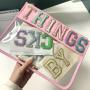 Keymay Bag Wholesale Birthday Christmas Gift Clear Makeup Bag Travel Clear Flat Pouch Women Transparent Nylon Pvc Cosmetic Bag
