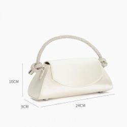Trendy Fashion Pu Leather Mini Handbags Custom Purses Private Label Luxury Handbags For Women With Rhinestone Decoration Handle