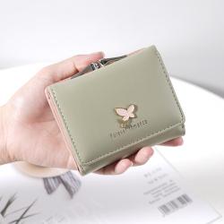 New Arrival Large Capacity Women Short Wallet Butterfly Lock Multi Credit Card Holder Three-fold Coin Purse Wallet carteras para mujer