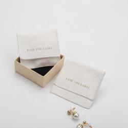 Custom Logo Printed Gift Packaging Flap Canvas Cotton Envelope Jewelry Pouch
