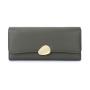 HR144 Classic Luxury Lychee Patterned Three Fold Wallet PU Leather Women's Long Handheld Billfold Ladies Phone Card Hold Purse