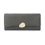 HR144 Classic Luxury Lychee Patterned Three Fold Wallet PU Leather Women's Long Handheld Billfold Ladies Phone Card Hold Purse