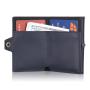 Wholesale genuine leather metal wallet card holder rfid blocking aluminum card holder