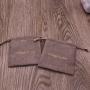 Gold Hot Stamping Logo Khaki Faux Suede Drawstring Pouch