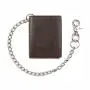Men's Trifold Chain Wallet with Id Window and Credit Card Pockets Minimalist Genuine Leather Biker Chain Wallet
