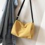 Korean Simple Large-capacity Shopping Bag Sen Series Art Canvas Shoulder Bag Wild Fashion Solid Color Handbag