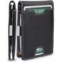Rfid Men Front Pocket Wallet Leather Money Clip Card Holder Bifold Pu Leather Money Clip Wallet