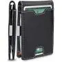 Rfid Men Front Pocket Wallet Leather Money Clip Card Holder Bifold Pu Leather Money Clip Wallet