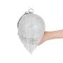 Factory wholesale bulk sale round globular purse rhinestone tassels evening bags women handbags elegant party wedding bags pochette femme