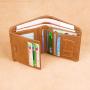 ZF208 Men Wallet Genuine Leather Oil Waxed Head Layer Cowhide Anti-theft Brush Vertical Card Bag Short Trifold Money Clip