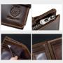XL285 Men's Genuine Leather Short Wallet Soft Comfortable Purse Gift Packaging Box Card Holders Accept Customized Logo