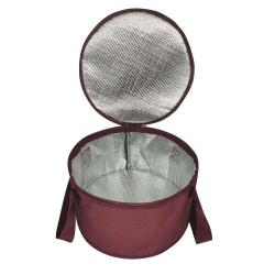 Outdoor Picnic Polyester Red Round Thermal Bag Reusable Insulated Lunch Cooler Bag