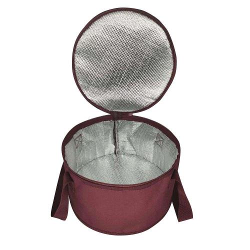 Outdoor Picnic Polyester Red Round Thermal Bag Reusable Insulated Lunch Cooler Bag
