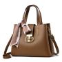 Silk Scarves Shoulder Crossbody Pure Color Fashion Lady Bag Large Capacity Pu Women Shoulder Bag