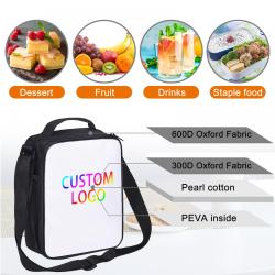 Mini Blank Polyester Insulated Neoprene Sublimation Lunch Bag With Shoulder Strap
