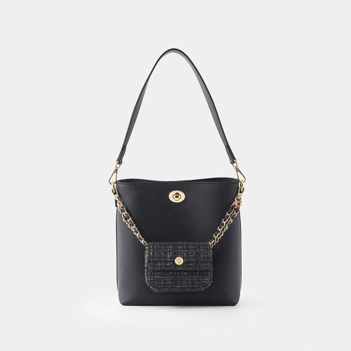 Factory Custom Luxury Portable Pu Handbag Women Crossbody Bags Female Bucket Tote Bag With Lovely Pouch