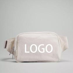 Custom LU9B11S White Opal Metal Zipper Fanny Pack Crossbody Bag Bum Hip Athletica Everywhere Belt Bag with Print