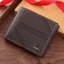 New Men's Large Capacity Multi-Card Wallet Youth Fashion Embossed Horizontal Soft Wallet with Waterproof Feature