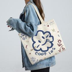 New high-capacity and minimalist canvas single shoulder handbag