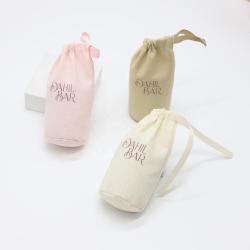 Wholesale Single String Cotton Linen Jewelry Packaging Cosmetic Bottom Bag Muslin Gift Drawstring Makeup Dust Cotton Pouch