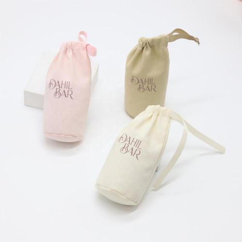 Wholesale Single String Cotton Linen Jewelry Packaging Cosmetic Bottom Bag Muslin Gift Drawstring Makeup Dust Cotton Pouch