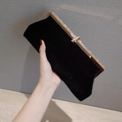 Ladies velvet party clutch bag purses dinner black dress long handbag evening dinner clutch handbags for women wholesale
