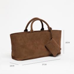 Customize Luxury Stylish Large Capacity Suede Womens Tote Bags With Pouch Fashion Vegan Leather Custom Logo Womens Handbags
