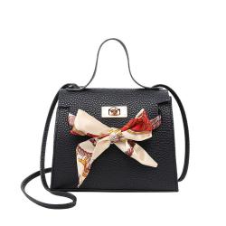 Lychee patterned silk scarf handbag Pu Leather 2024 New Wholesale Factory women's small shoulder crossbody bags Small square bag
