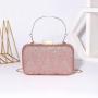 Factory wholesale luxury fashion diamond  banquet clutch bag Rhinestone evening purse with metal handle for party wedding ladies
