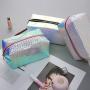 Wholesale Dazzling Color Laser PU Cosmetic Pouch Travel Portable Shiny Glitter Square Makeup Bag Waterproof