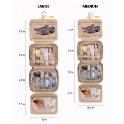 LOVEVOOK 12.5 In Waterproof Hanging Makeup Bag with Jewelry Compartment Clear Cosmetic Bag Travel Toiletry Bag for Women