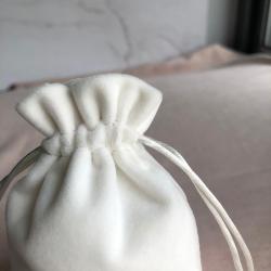 Custom Logo Printed Plush Cotton Velvet Jewelry Bag Soft Velvet Gift Packaging Drawstring Pouch