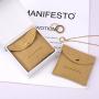 Custom Emboss Printing Microfiber Snap Bottom Pouch Earring Ring Necklace Packing Envelope Jewelry Pouch