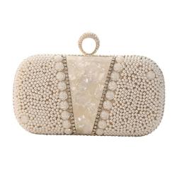 High Quality Fashion Fashionable Small Square Evening Party Bag Elegant White Clutch Shoulder Bag New Acrylic Pearl Bags