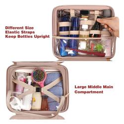 Custom Luxury Portable Folding Makeup Storage Organizer Stand Up Cosmetic Bags Large Hanging Travel Toiletry Bag