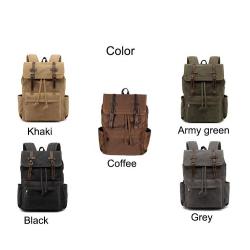 Factory wholesale outdoor men's backpack retro crazy horse leather knapsack large canvas vintage office travel backpack for men