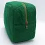 Wholesale Green Soft Embroidery Terry Makeup Bags Sustainable Towel Cloth Skincare Bag Cosmetic Bag Pouch
